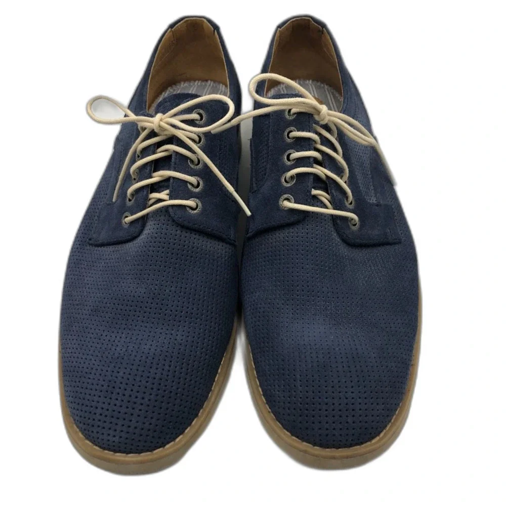 Johnston & Murphy Men's 10.5M Blue Oxford Lace Up Business Casual Comfort Shoes